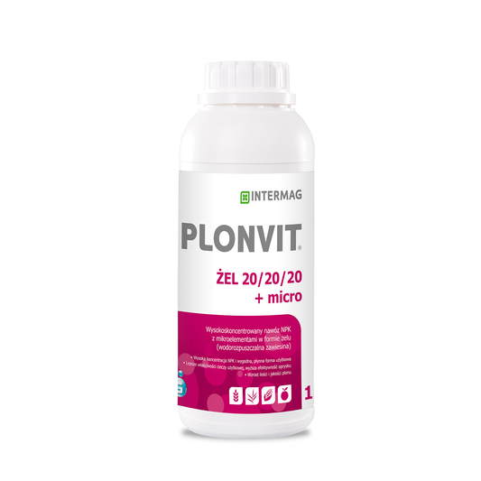 Plonvit gel koncentruotos NPK trąšos su mikroelementais 20/20/20, 1l